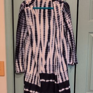 Soft Surroundings Blue and White Cardigan